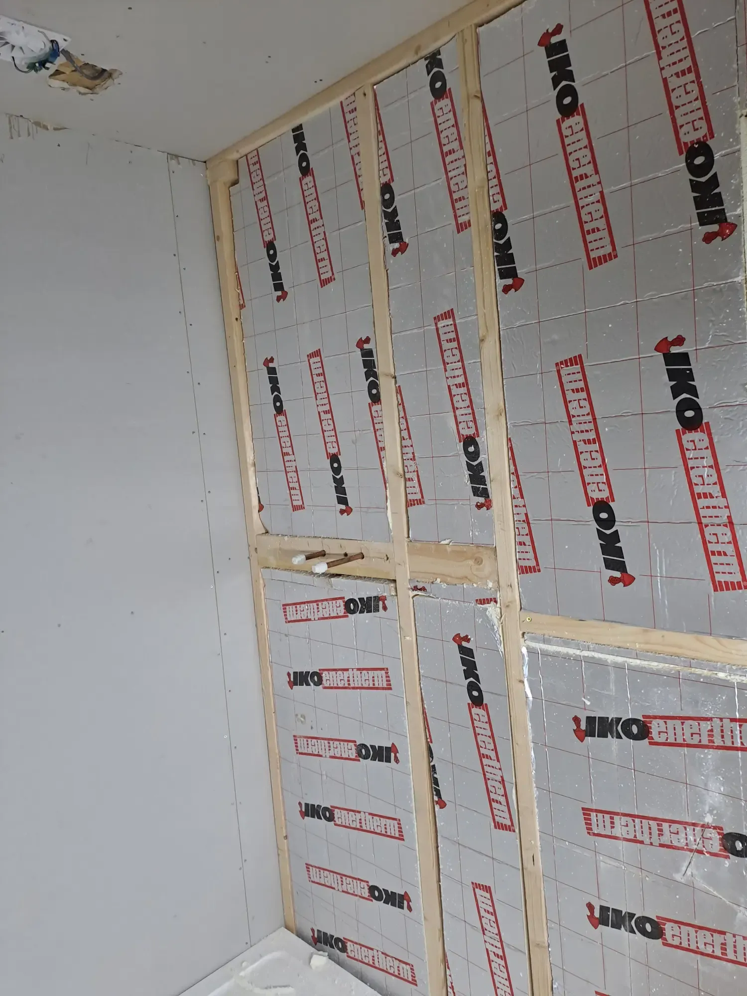Insulated stud walls in a North Tyneside garage conversion