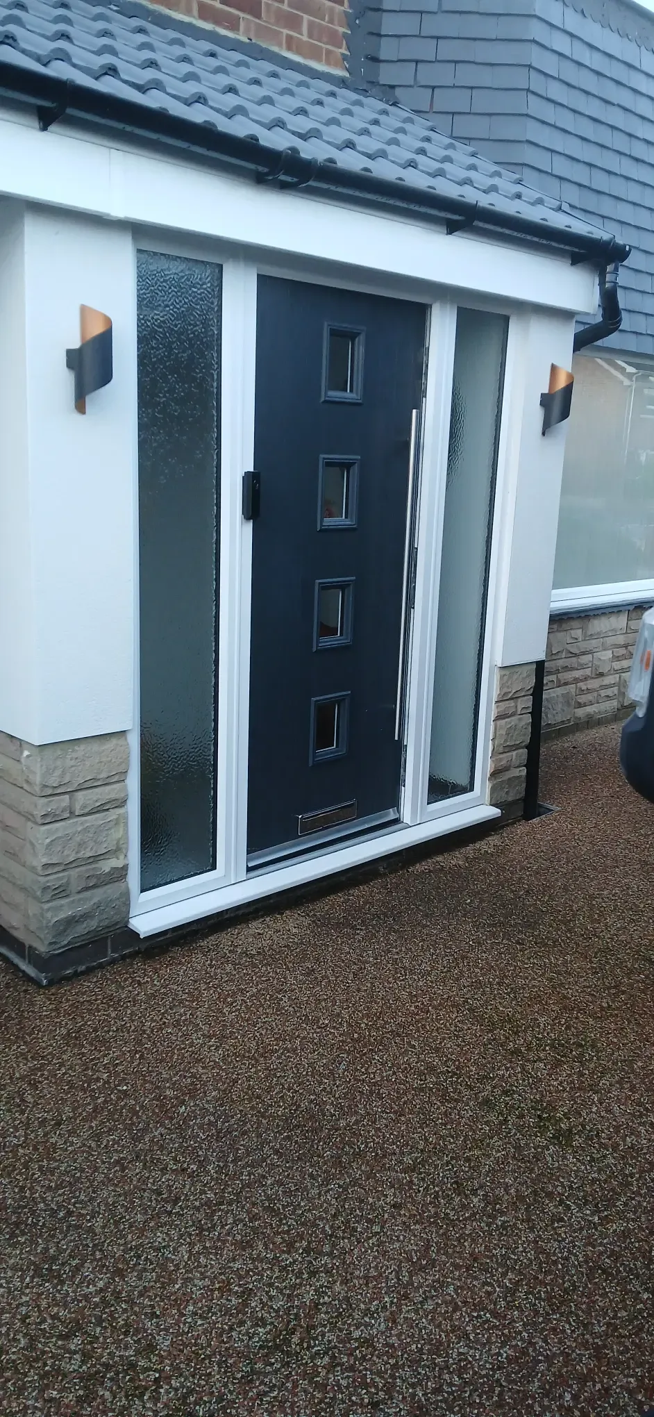 New porch with composite door in North Tyneside