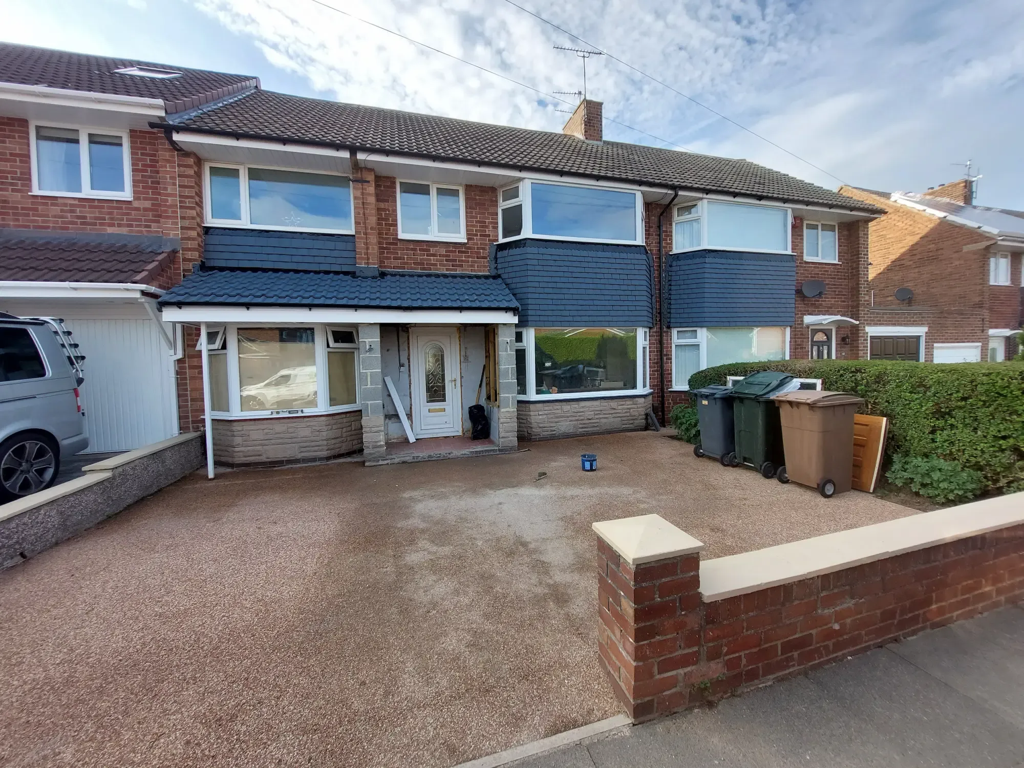 New porch roof and front elevation in North Tyneside