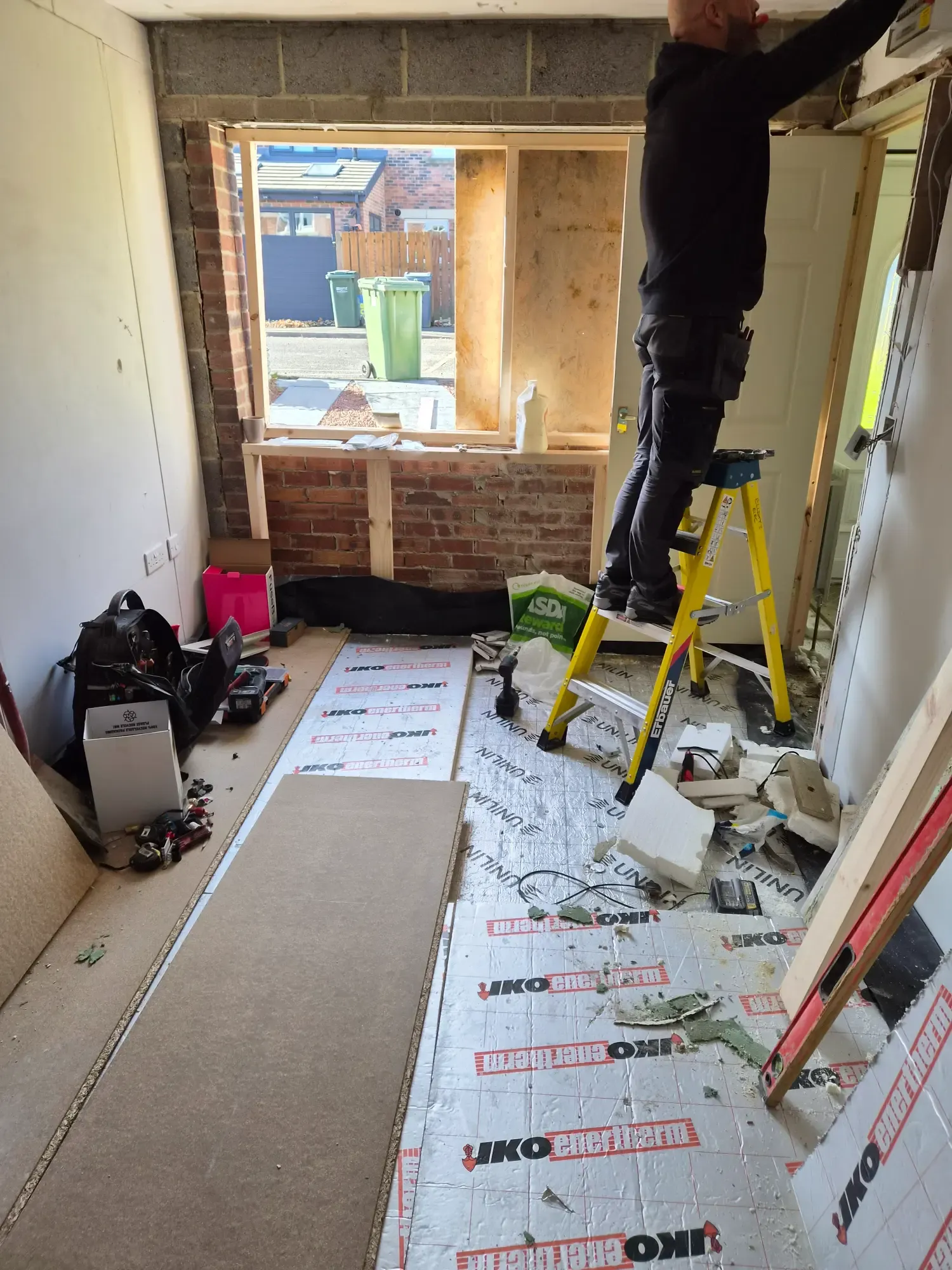 Garage conversion floor insulation in Whitley Bay
