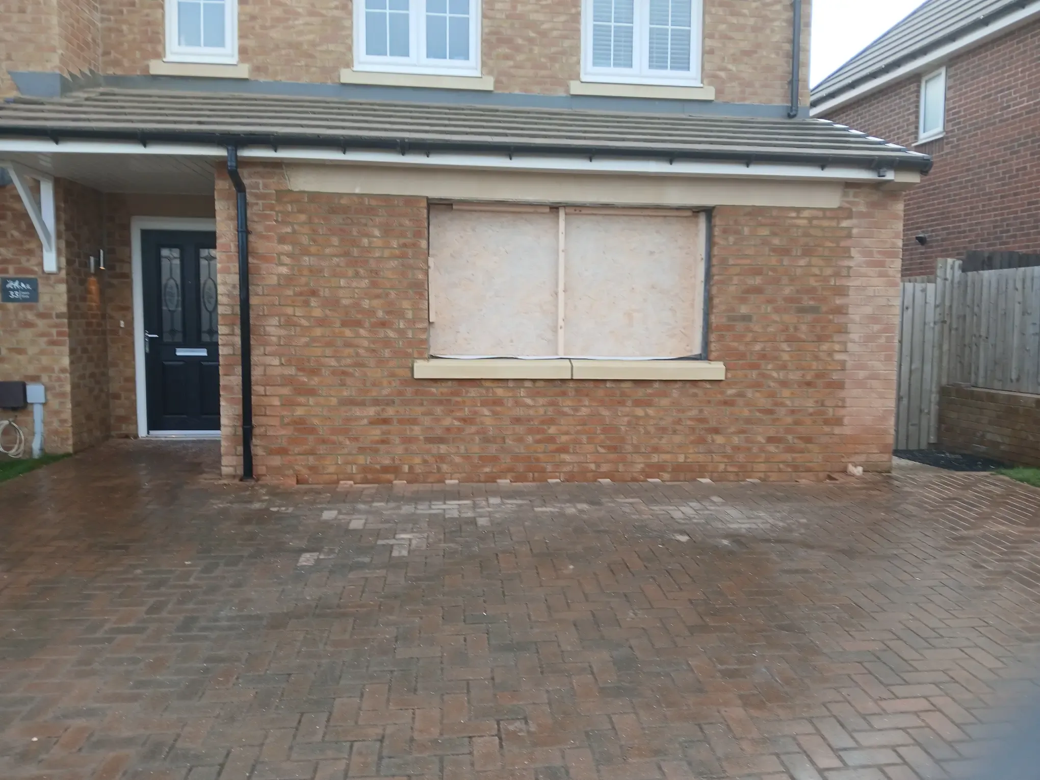 Garage conversion window opening in North Tyneside